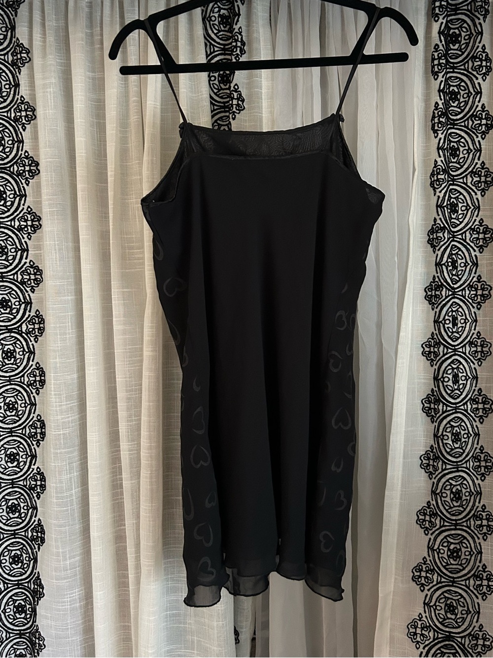 Black Sheer Heart Y2K Print Mini Slip Dress - Picture 4 of 6